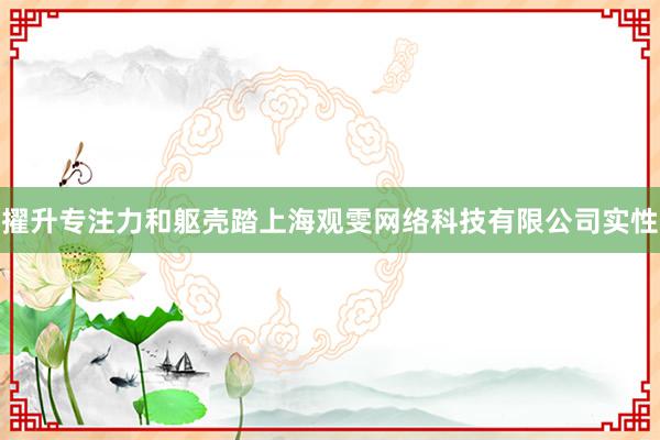 擢升专注力和躯壳踏上海观雯网络科技有限公司实性