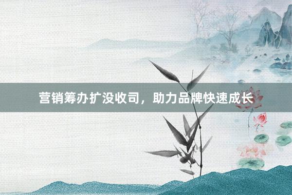 营销筹办扩没收司，助力品牌快速成长
